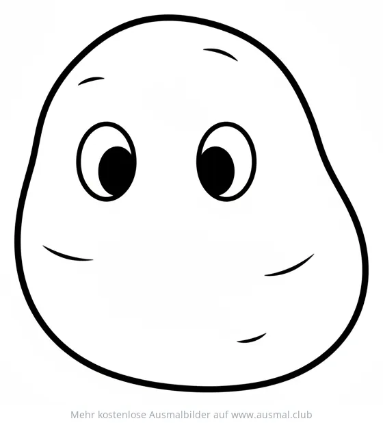 Kartoffel Ausmalbild mit Gesicht