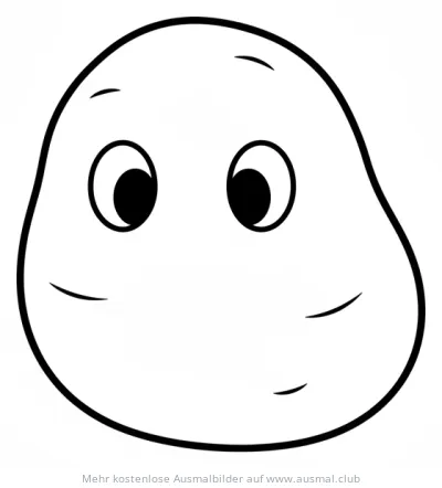 Kartoffel Ausmalbild mit Gesicht