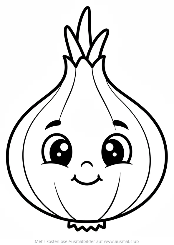 Lustige Zwiebel Ausmalbild