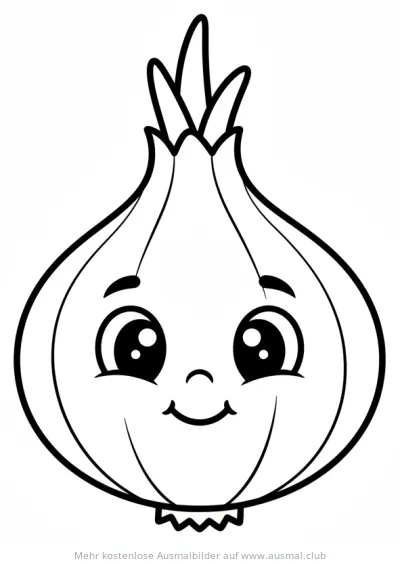 Lustige Zwiebel Ausmalbild