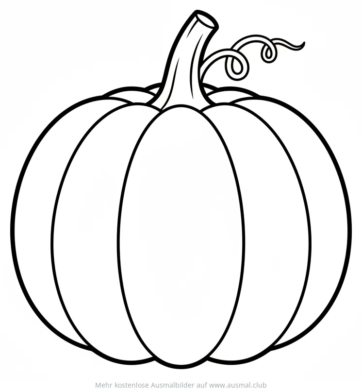 Kürbis Ausmalbild mit Ranke