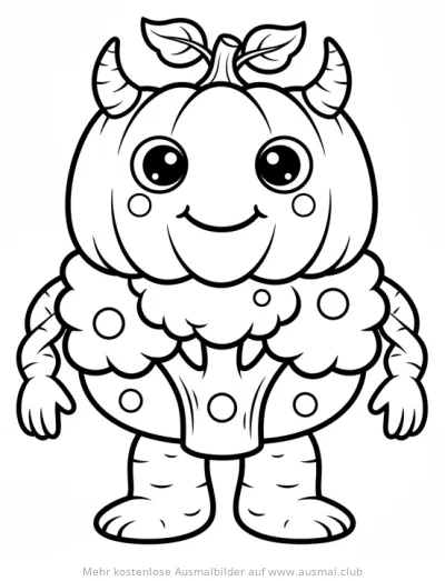 Gemüse Monster Ausmalbild