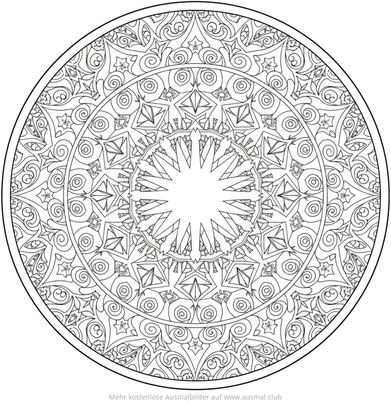 Sterne Mandala Ausmalbild