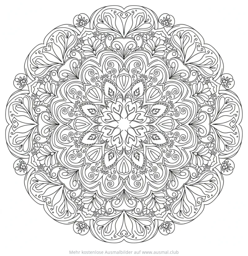 Paisley Mandala Ausmalbild