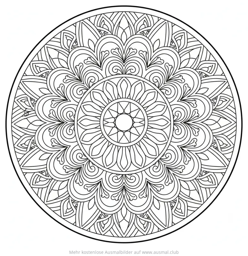 Glasfenster Mandala Ausmalbild
