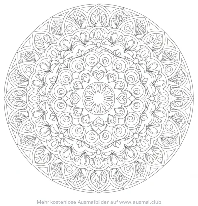 Kaleidoskop Ausmalbild mit komplexen geometrischen Mustern