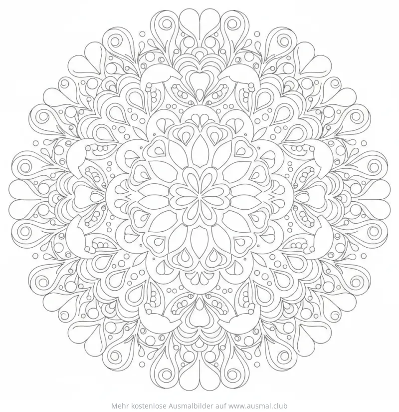 Wassertropfen Mandala Ausmalbild