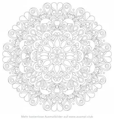 Wassertropfen Mandala Ausmalbild