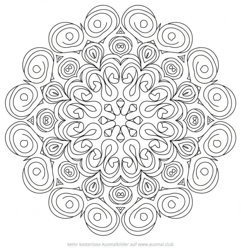 Spiralen Ausmalbild mit komplexem Muster