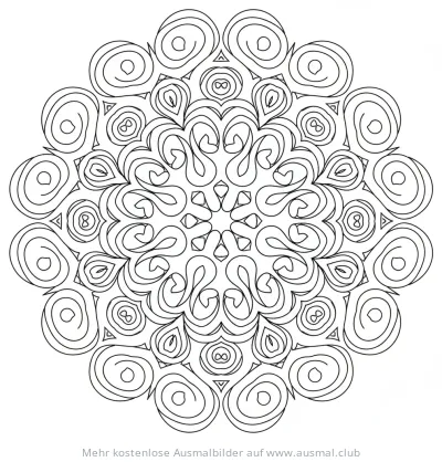 Spiralen Ausmalbild mit komplexem Muster