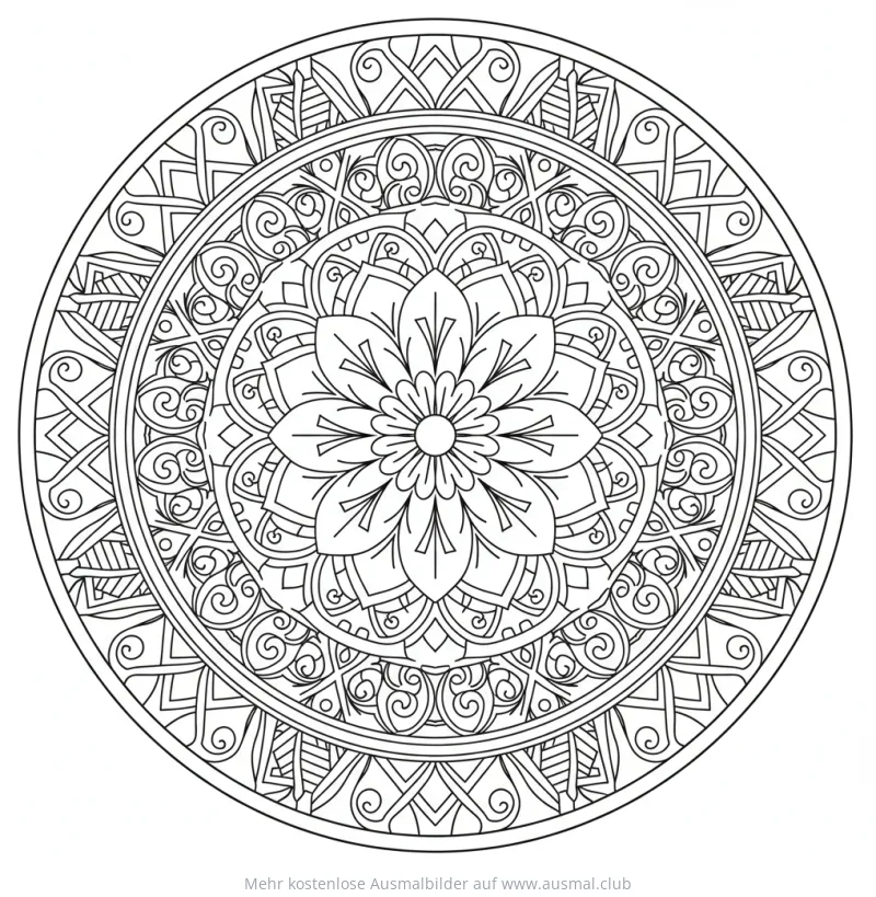 Blume Geometrisch Ausmalbild