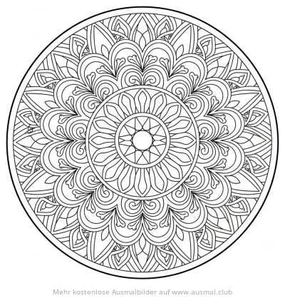 Detailreiches Glasfenster Ausmalbild mit floralen und geometrischen Mustern