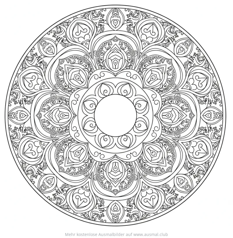 Filigranes Fraktale-Mandala Ausmalbild