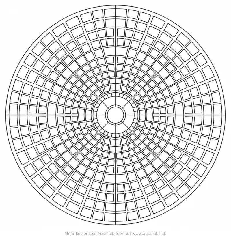 Kreisförmiges Karomuster Ausmalbild