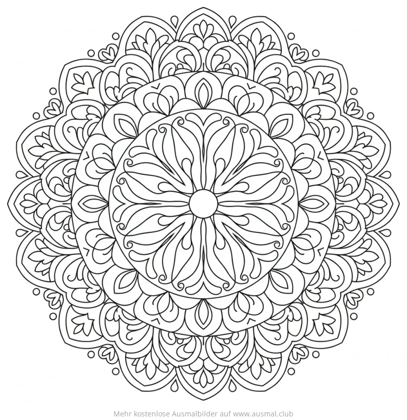 Sonnenstrahlen Mandala Ausmalbild