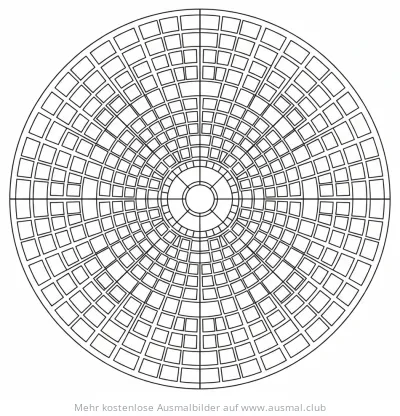 Kreisförmiges Karomuster Ausmalbild