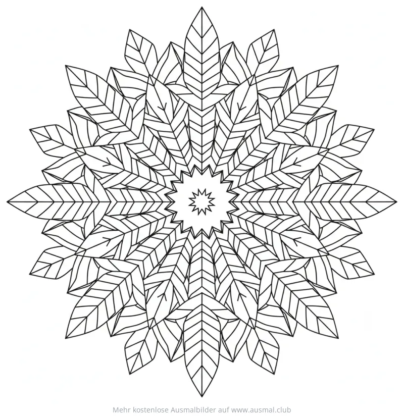 Blätter Mandala Ausmalbild