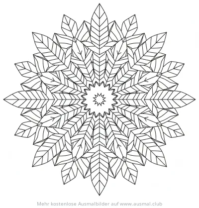 Blätter Mandala Ausmalbild