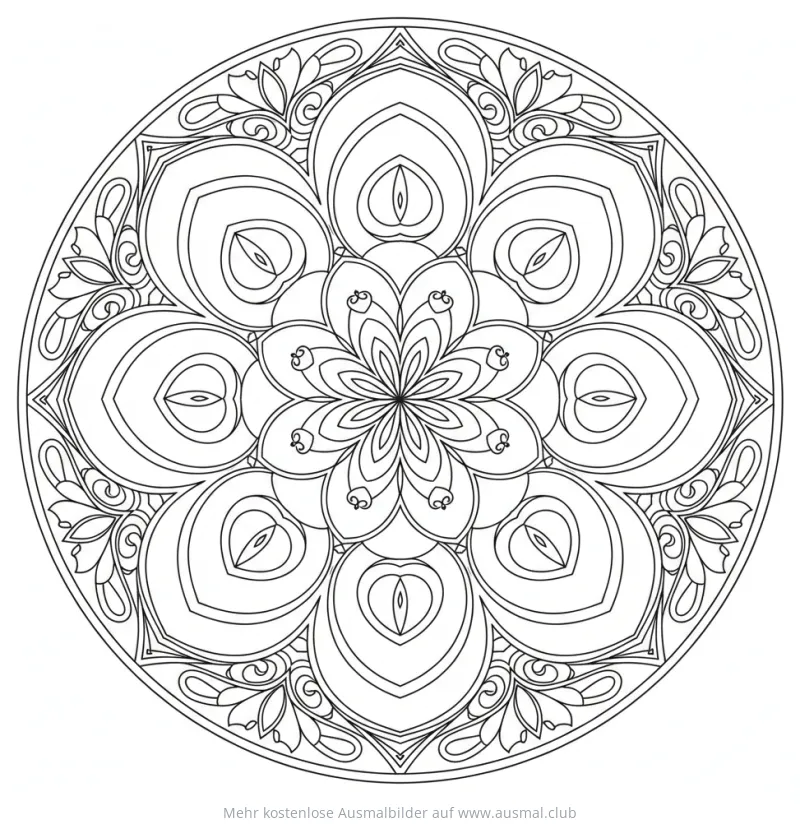 Linsen Mandala Ausmalbild
