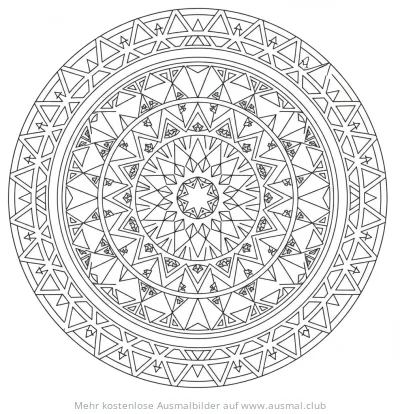 Stern und Dreieck Mandala Ausmalbild