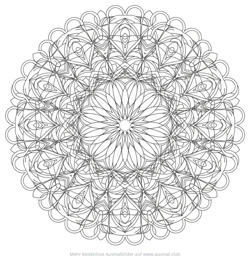 Kreisbogen Mandala Ausmalbild