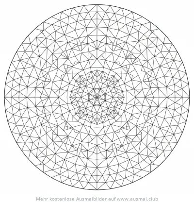 Kreisförmiges Dreieck Mosaik Ausmalbild