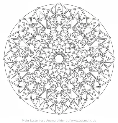 Islamisches Muster Ausmalbild mit geometrischen Formen und Sternen