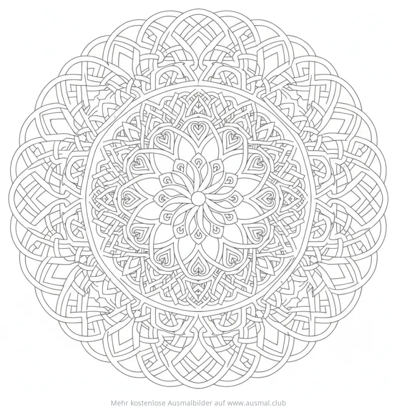 Keltischer Knoten Ausmalbild im Mandala-Stil