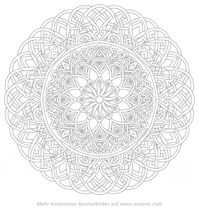 Keltischer Knoten Ausmalbild im Mandala-Stil