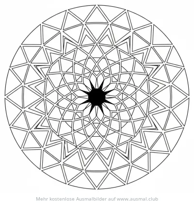Diamanten Mandala Ausmalbild mit geometrischen Formen