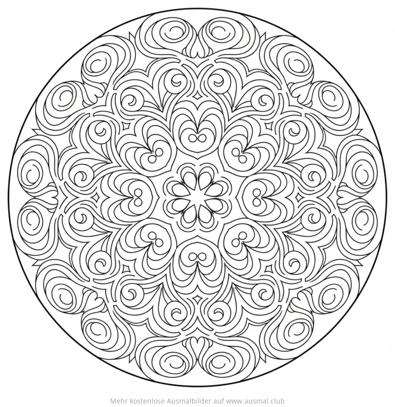 Wellen Mandala Ausmalbild