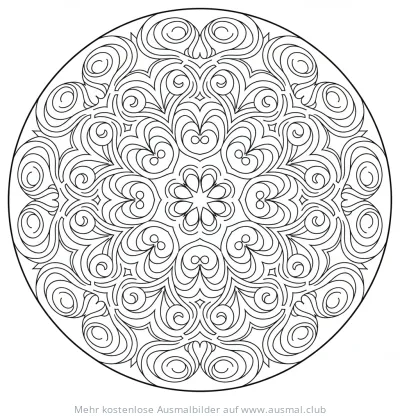 Wellen Mandala Ausmalbild