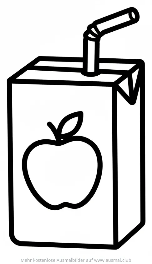 Apfelsaft Packung Ausmalbild
