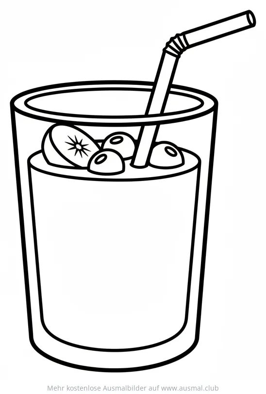 Smoothie mit Kiwi und Beeren Ausmalbild