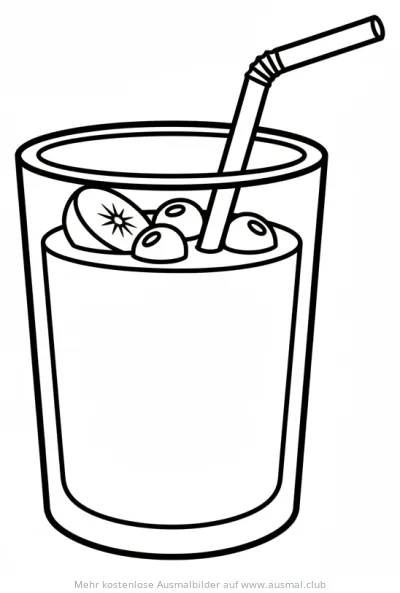 Smoothie mit Kiwi und Beeren Ausmalbild