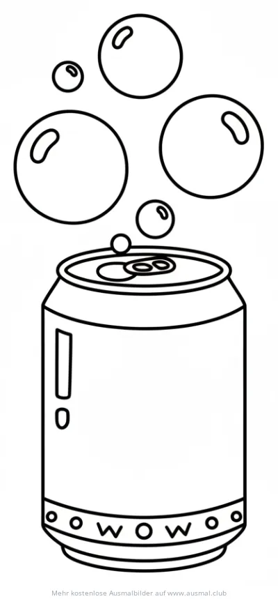 Cola Dose mit Bläschen Ausmalbild
