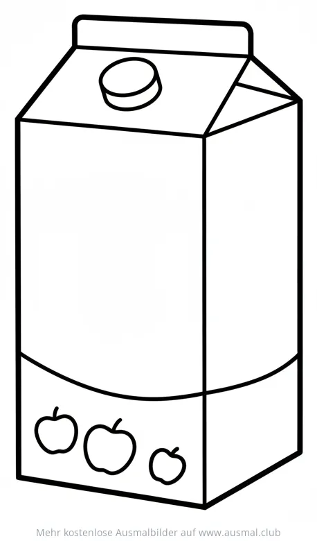 Apfelsaft Packung Ausmalbild mit Äpfeln