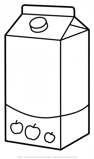 Apfelsaft Packung Ausmalbild mit Äpfeln
