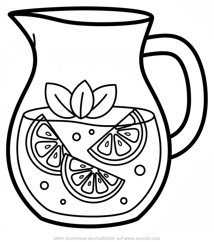 Minzlimonade in Glaskaraffe Ausmalbild
