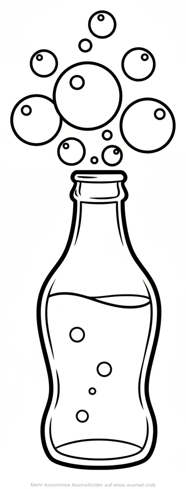 Flasche Root Beer mit Bläschen Ausmalbild