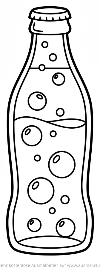 Flasche Orangenlimonade mit Bläschen Ausmalbild