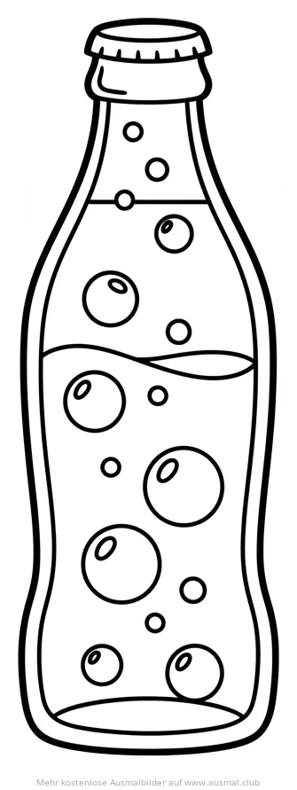 Flasche Orangenlimonade mit Bläschen Ausmalbild