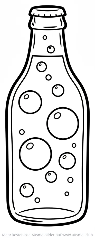 Ginger Ale Flasche mit Bläschen Ausmalbild