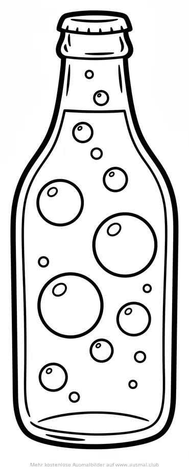Ginger Ale Flasche mit Bläschen Ausmalbild