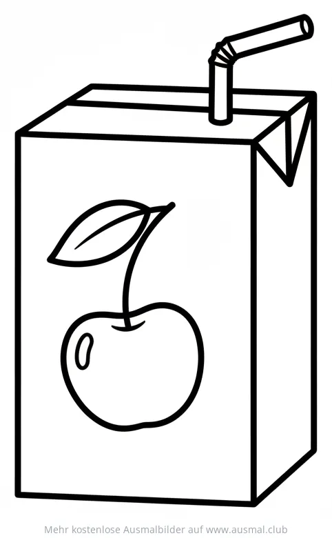 Kirschsaft Packung Ausmalbild mit Kirsch-Motiv