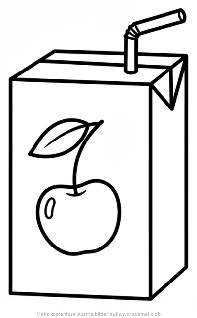 Kirschsaft Packung Ausmalbild mit Kirsch-Motiv