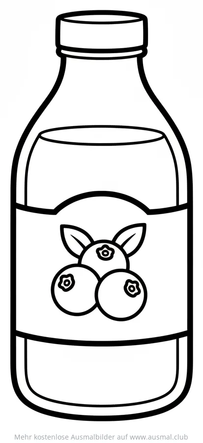 Blaubeersaft Flasche Ausmalbild