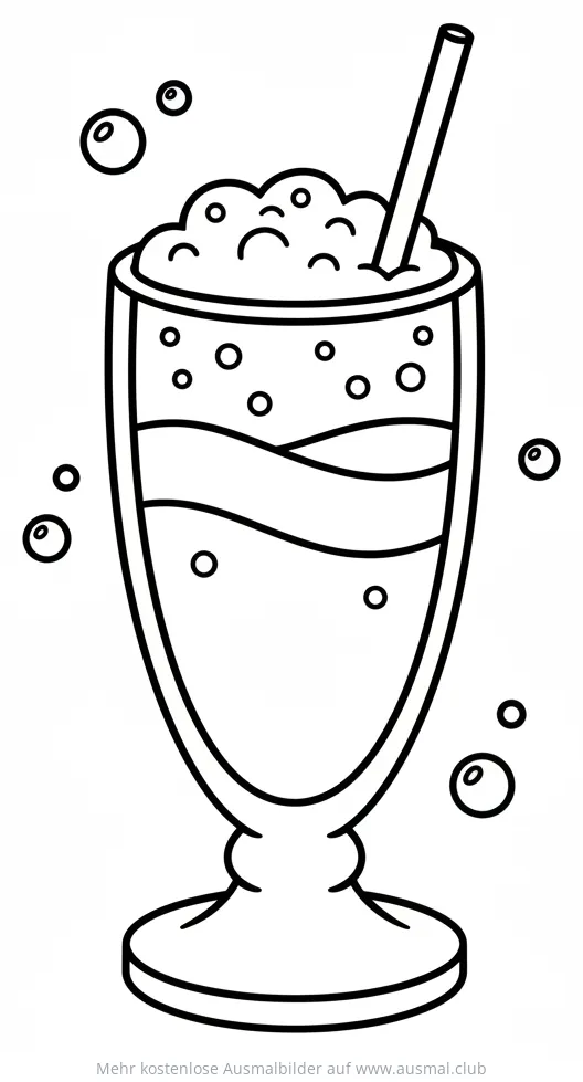 Eggcream Getränk im Glas Ausmalbild