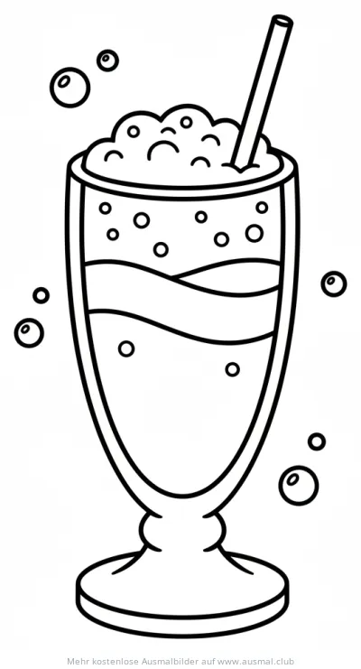 Eggcream Getränk im Glas Ausmalbild