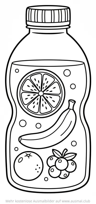 Vitaminwasser mit Früchten Ausmalbild